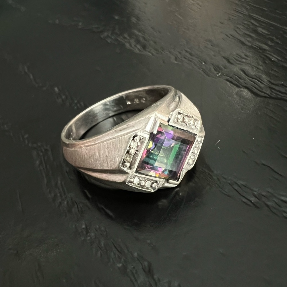 925 ring with large tourmaline gem